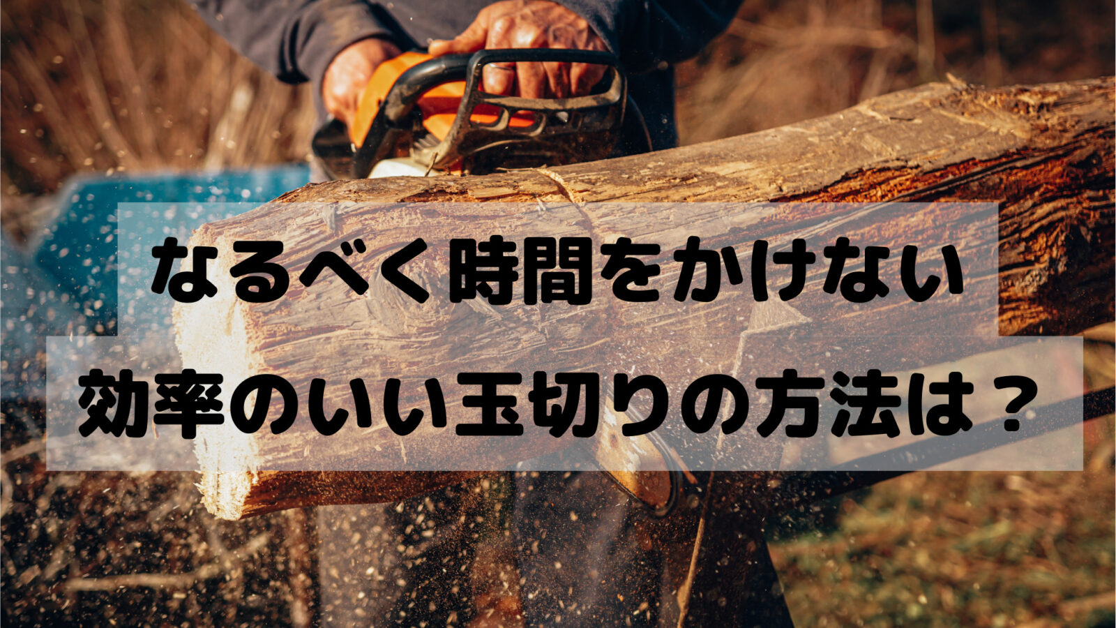 効率のいい玉切りの方法は？はっきり言って時短出来ます！ | OTTO BLOG